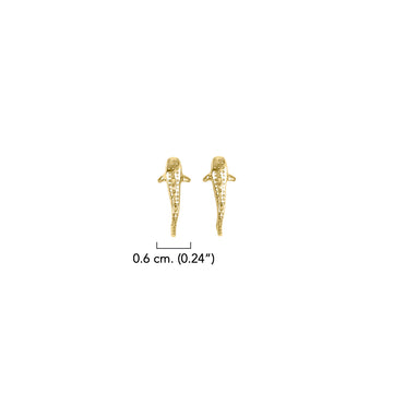 Whale Shark Solid Gold Post Earrings GER2213